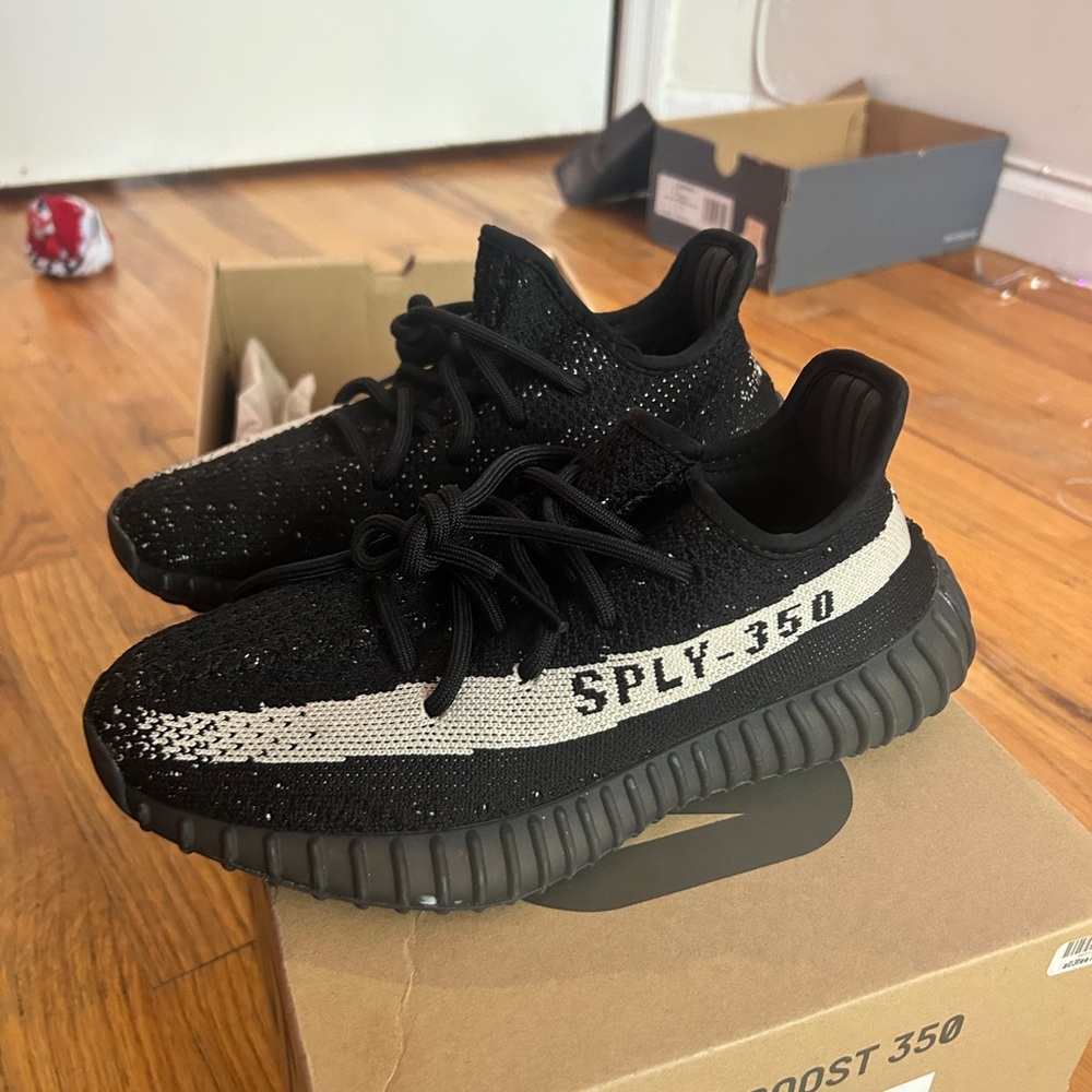 Yeezy Kids Black and White Sneakers